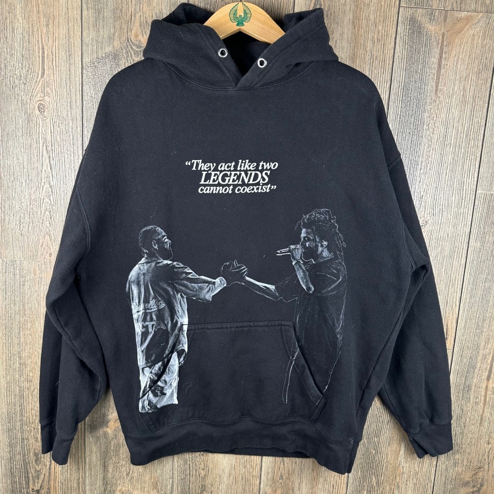 Drake J. Cole Big As The What Tour 2024 Hoodie Dreamville Black Mens Large